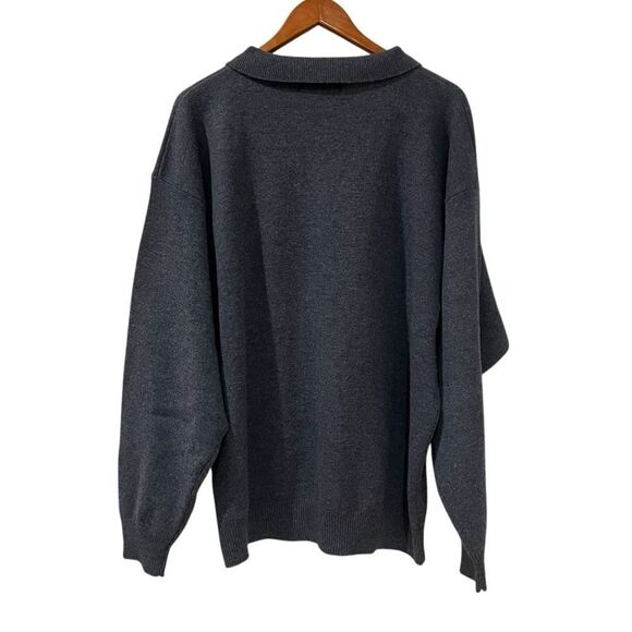 Hunt club 100% lambswool light blue 1/4 button sweater - Picture 6 of 8